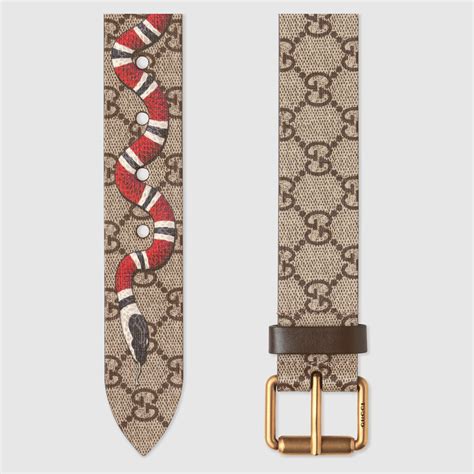 gucci kingsnake print belt|Gucci belt silver buckle men's.